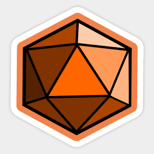 D20 Polyhedral Dice - Orange Sticker
